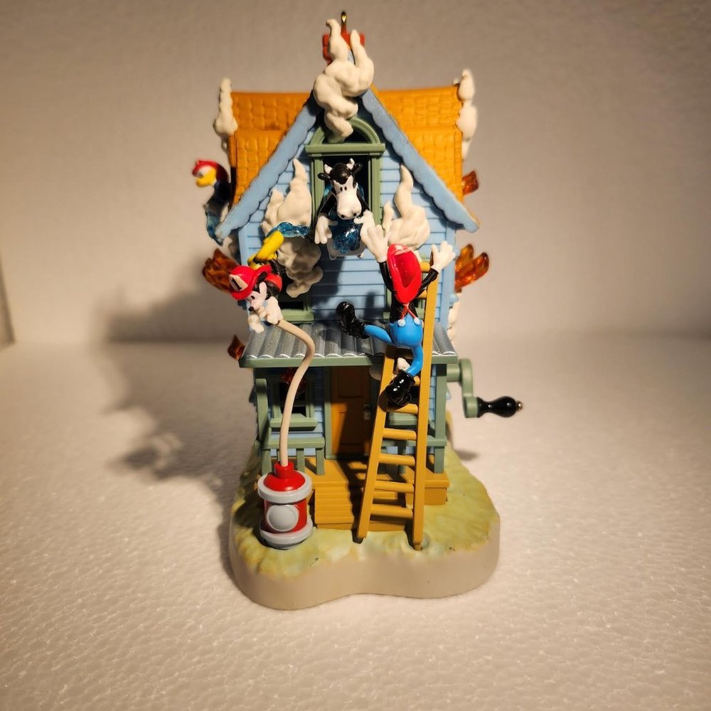 Hallmark Keepsake 2015 Mickey's Fire Brigade Magic Sound & Motion Ornament EUC
